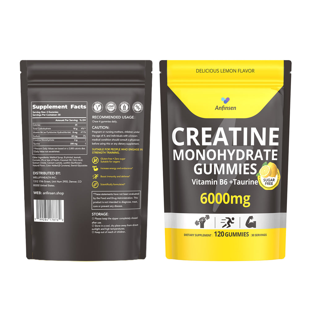Creatine Gummies Sugar-Free with 6000 mg Creatine Monohydrate