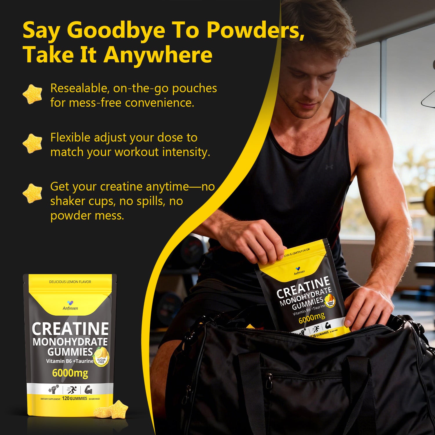 Creatine Gummies Sugar-Free with 6000 mg Creatine Monohydrate