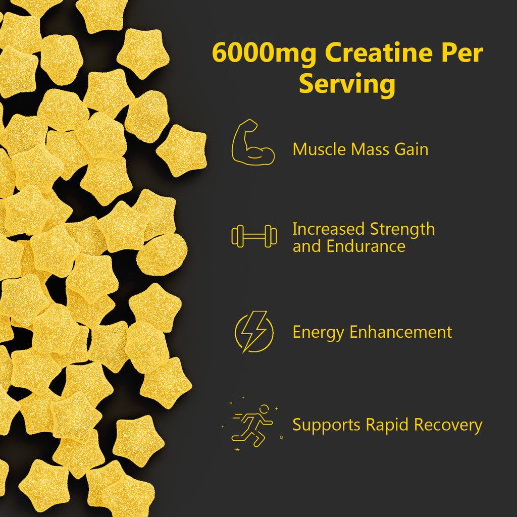 Creatine Gummies Sugar-Free with 6000 mg Creatine Monohydrate